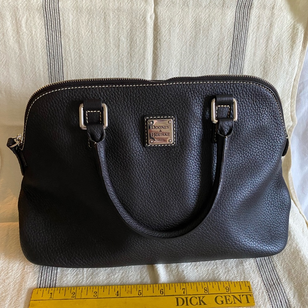 Dooney and Bourke Brown Pebble Leather Satchel - Picture 3 of 10